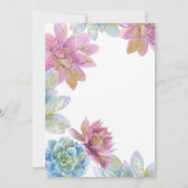 Invitation Berry Mint & Gold Garden Succulentes Cérémonie de  (Dos)
