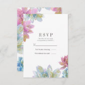 Invitation Berry Mint & Gold Garden Succulents Mariage RSVP I (Devant / Derrière)