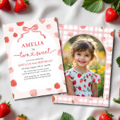 Invitation Berry Photo Two Sweet Strawberry 2e anniversaire
