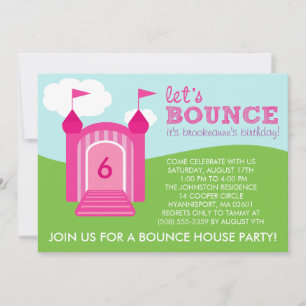 Invitation Berry Pink laisse rebondir la fête d'anniversaire 