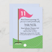 Invitation Berry Pink Let's Par-Tee Mini Golf Anniversaire (Devant / Derrière)