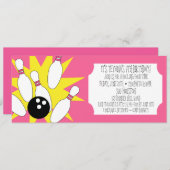 Invitation Berry Pink Rolling Good Time Bowling (Devant / Derrière)