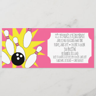 Invitation Berry Pink Rolling Good Time Bowling