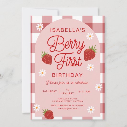 Invitation Berry Premier anniversaire (Devant)