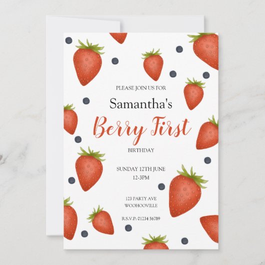 Invitation Berry Premier anniversaire (Devant)