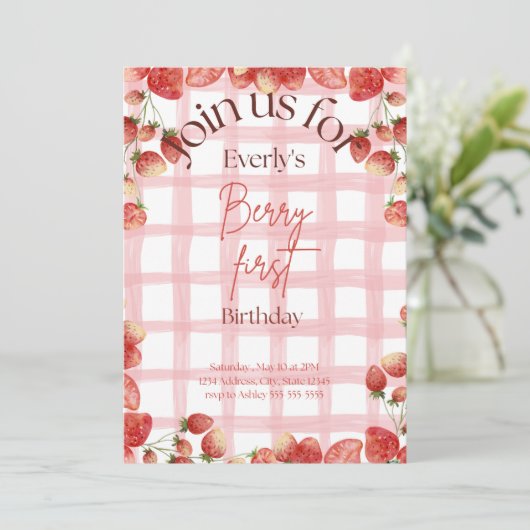 Invitation Berry Premier anniversaire (Debout devant)