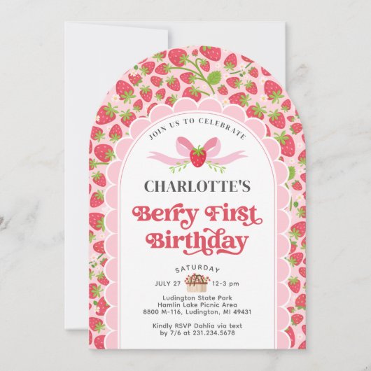Invitation Berry Premier anniversaire 1er anniversaire (Devant)