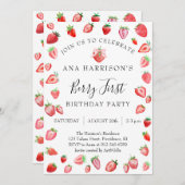 Invitation Berry Premier anniversaire 1er anniversaire (Devant / Derrière)