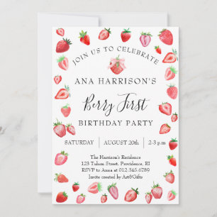 Invitation Berry Premier anniversaire 1er anniversaire