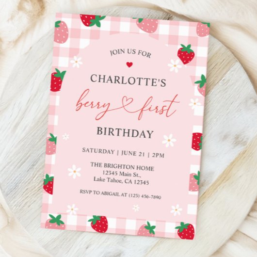 Invitation Berry Premier anniversaire 1er anniversaire Invita