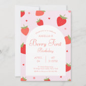 Invitation Berry Premier anniversaire Double face Imprimer ph (Devant)