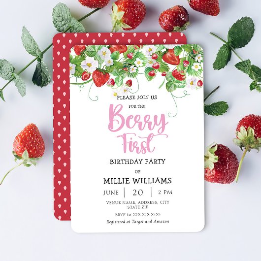 Invitation Berry Premier anniversaire | Fête d'anniversaire f