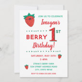 Invitation Berry Premier anniversaire fraise (Devant)