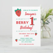 Invitation Berry Premier anniversaire fraise (Debout devant)