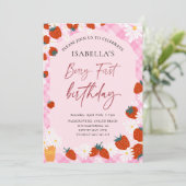Invitation Berry premier anniversaire fraise 1er anniversaire (Debout devant)