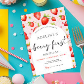 Invitation Berry Premier anniversaire Fraise 1er anniversaire