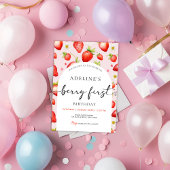 Invitation Berry Premier anniversaire Fraise 1er anniversaire