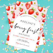 Invitation Berry Premier anniversaire Fraise 1er anniversaire