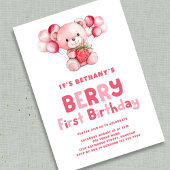 Invitation Berry Premier anniversaire fraise 1er anniversaire