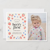 Invitation Berry premier anniversaire fraise Anniversaire Inv (Devant)