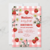 Invitation Berry Premier anniversaire fraise Premier 1er anni (Devant)