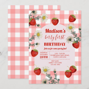 Invitation Berry Premier anniversaire fraise Premier 1er anni