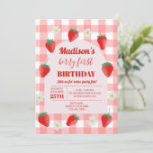 Invitation Berry Premier anniversaire Fraise Premier été (Debout devant)