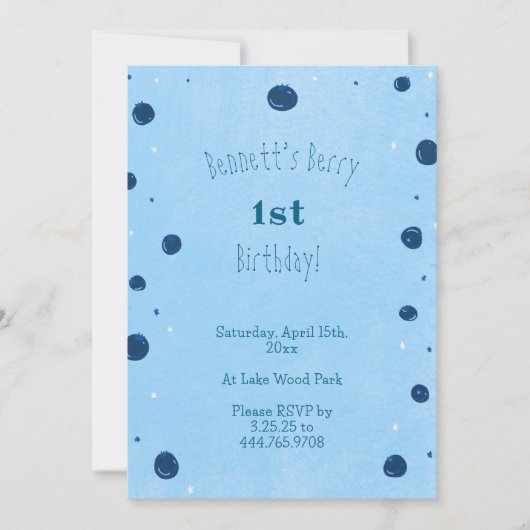 Invitation Berry premier anniversaire garçon (Devant)