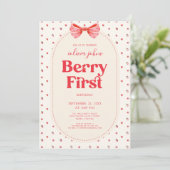 Invitation Berry Premier Anniversaire Rose Bow Strawberry (Debout devant)