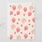 Invitation Berry Premier Anniversaire Stylé Fraise rose (Dos)