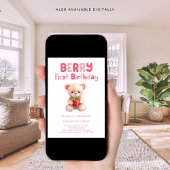 Invitation Berry Premier anniversaire Teddy Bear 1er annivers