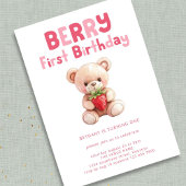 Invitation Berry Premier anniversaire Teddy Bear 1er annivers
