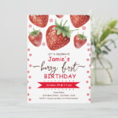 Invitation Berry Premier anniversaire Watercolor Girl (Debout devant)