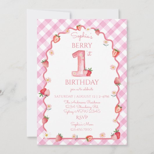 Invitation Berry Premier Anniversaire Wavy (Devant)