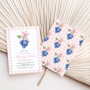 Invitation Berry Premier Blueberry Pink Bow Coquette annivers