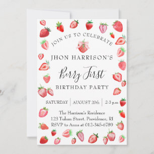 Invitation Berry Première fête d'anniversaire