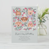 Invitation Berry Première fête d'anniversaire | Chiens fraise (Debout devant)