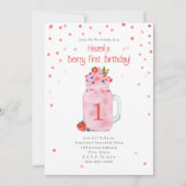 Invitation Berry Première fête d'anniversaire Smoothie (Devant)