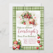 Invitation Berry Première fraise d'été douce Anniversaire (Devant)