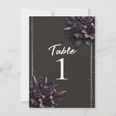 Invitation Berry Purple Black Lily Rose Floral Numéro de tabl (Dos)