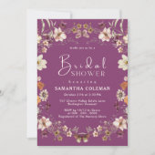 Invitation Berry Purple Fleur sauvage Boho Pastel Fête des ma (Devant)