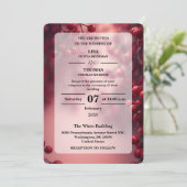 Invitation Berry Red Bold Accent Wedding Invite (Debout devant)