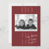 Invitation Berry Red Ho Ho Ho et Noël photo (Devant)