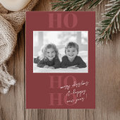 Invitation Berry Red Ho Ho Ho et Noël photo