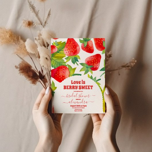 Invitation Berry Red Strawberry Fête des mariées