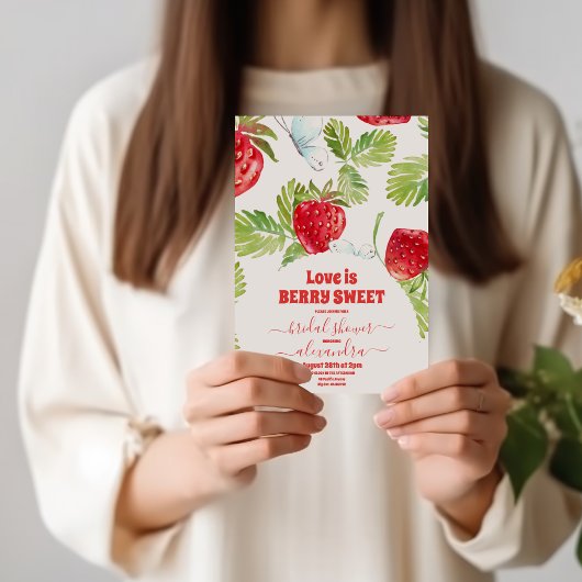 Invitation Berry Red Strawberry Fête des mariées