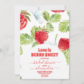 Invitation Berry Red Strawberry Fête des mariées (Devant)