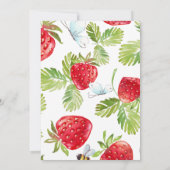 Invitation Berry Red Strawberry Fête des mariées (Dos)