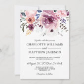 Invitation Berry Roses Rose Mariage Floral (Devant)