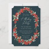 Invitation Berry rouge élégant + Fête Eucalyptus (Devant)